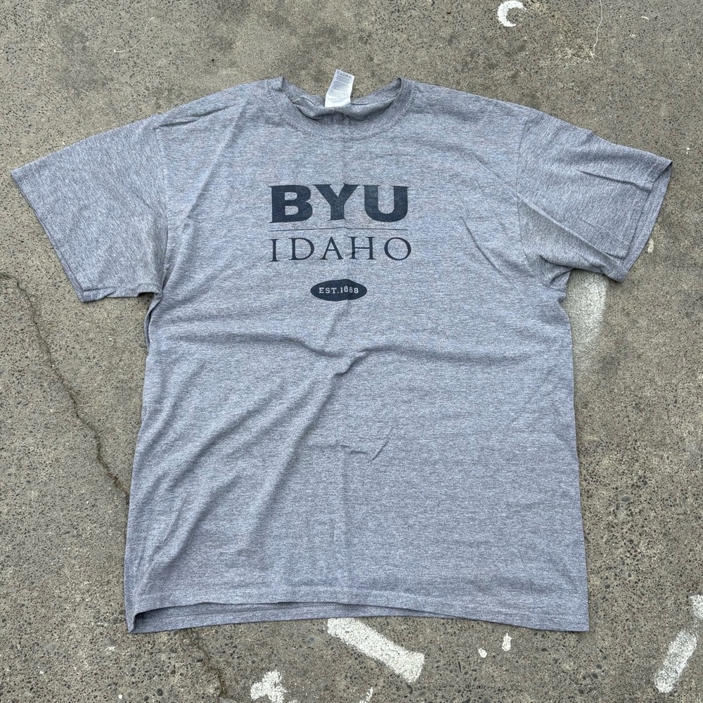 Jerzees Gray BYU Idaho Men's Short Sleeve Tee